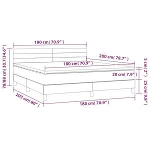 Box spring postel s matrací a LED tmavě modrá 180x200 cm samet - obrázek 9
