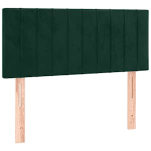 Box spring postel s matrací a LED tmavě zelená 80x200 cm samet - obrázek 7