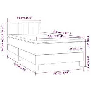Box spring postel s matrací a LED růžová 90x190 cm samet - obrázek 8