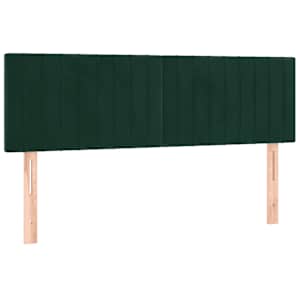 Box spring postel s matrací a LED tmavě zelená 140x190 cm samet - obrázek 7