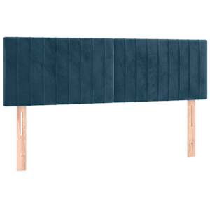 Box spring postel s matrací a LED tmavě modrá 140x190 cm samet - obrázek 7