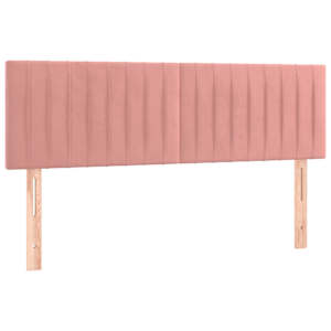 Box spring postel s matrací a LED růžová 140x190 cm samet - obrázek 7