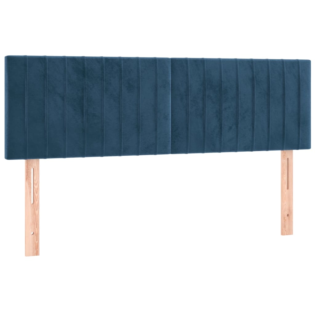 Krevet box spring s madracem LED tamnoplavi 140x200 cm baršun