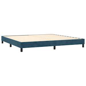 Box spring postel s matrací a LED tmavě modrá 200x200 cm samet - obrázek 5