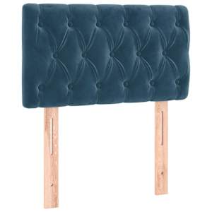 Box spring postel s matrací a LED tmavě modrá 80 x 200 cm samet - obrázek 7