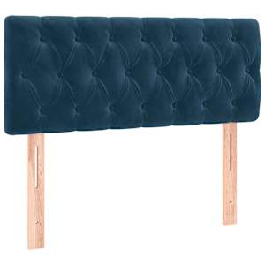Box spring postel s matrací a LED tmavě modrá 90x200 cm samet - obrázek 7