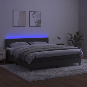 Box spring postel s matrací a LED tmavě šedá 180x200 cm samet - obrázek 4