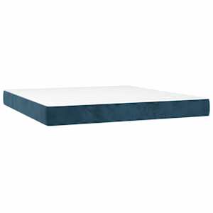Box spring postel s matrací a LED tmavě modrá 180x200 cm samet - obrázek 6