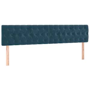 Box spring postel s matrací a LED tmavě modrá 200x200 cm samet - obrázek 7