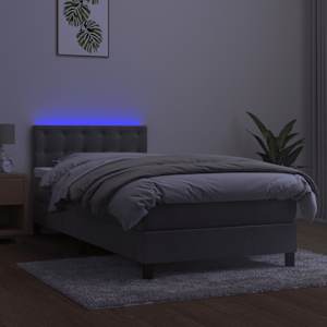 Box spring postel s matrací a LED světle šedá 100x200 cm samet - obrázek 4