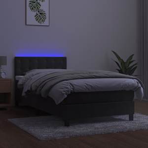 Box spring postel s matrací a LED tmavě šedá 100x200 cm samet - obrázek 4