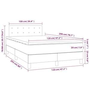 Box spring postel s matrací a LED černá 120x200 cm samet - obrázek 9