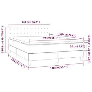 Box spring postel s matrací a LED tmavě zelená 140x190 cm samet - obrázek 10