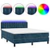 vidaXL kontinentaalvoodi madrats, LED, tumesinine, 140x190 cm, samet