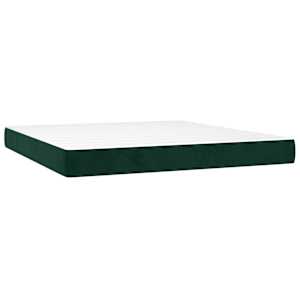 Box spring postel s matrací a LED tmavě zelená 160x200 cm samet - obrázek 6