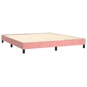 Box spring postel s matrací a LED růžová 180x200 cm samet - obrázek 5