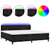 vidaXL kontinentaalvoodi madrats ja LED, must, 200x200 cm, samet