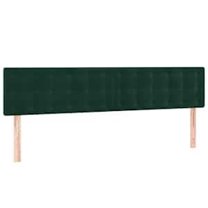 Box spring postel s matrací a LED tmavě zelená 200x200 cm samet - obrázek 7