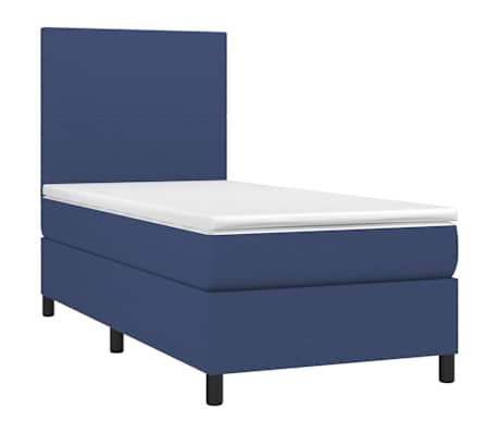vidaXL Cama box spring c/ colch&atilde;o e LED 80x200 cm tecido azul
