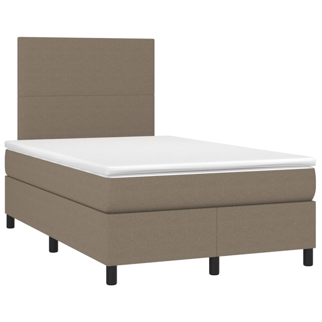 Thumbnail - vidaXL Boxspringbett mit Matratze & LED Taupe 120x200 cm Stoff