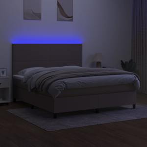 Box spring postel s matrací a LED taupe 160x200 cm textil - obrázek 4