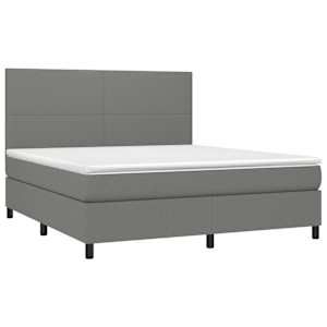 Box spring postel s matrací a LED tmavě šedá 180x200 cm textil - obrázek 3