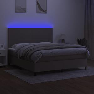 Box spring postel s matrací a LED taupe 180x200 cm textil - obrázek 4