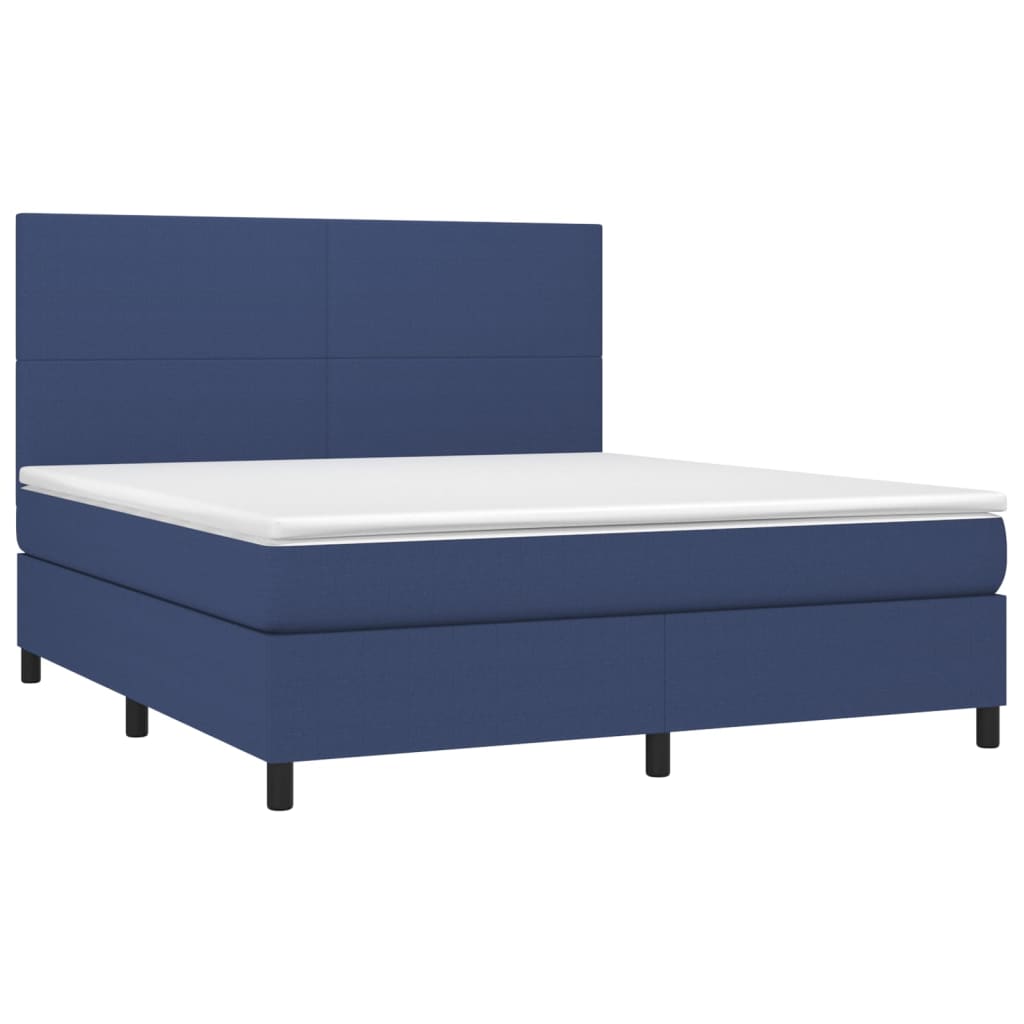 Thumbnail - vidaXL Boxspringbett mit Matratze & LED Blau 180x200 cm Stoff