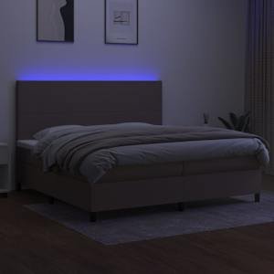 Box spring postel s matrací a LED taupe 200x200 cm textil - obrázek 4