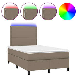 Box spring postel s matrací a LED taupe 120 x 200 cm textil - obrázek 2