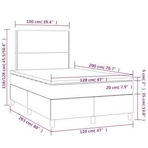 Box spring postel s matrací a LED modrá 120 x 200 cm textil - obrázek 8