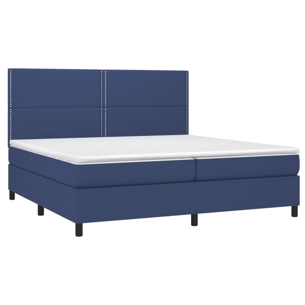 Thumbnail - vidaXL Boxspringbett mit Matratze & LED Blau 200x200 cm Stoff