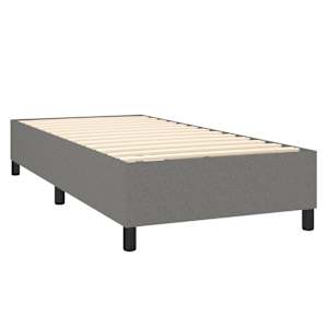 Box spring postel s matrací a LED tmavě šedá 80 x 200 cm textil - obrázek 5