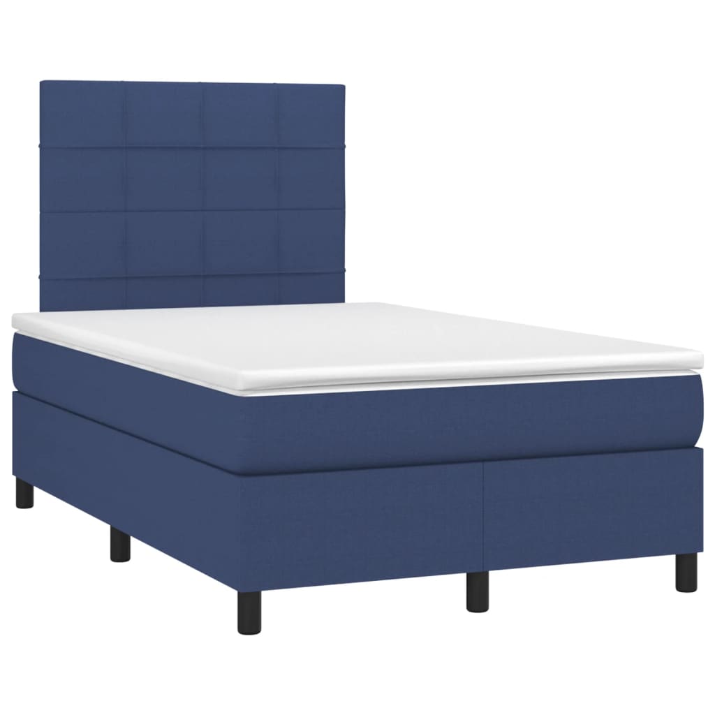 Thumbnail - vidaXL Boxspringbett mit Matratze & LED Blau 120x200 cm Stoff