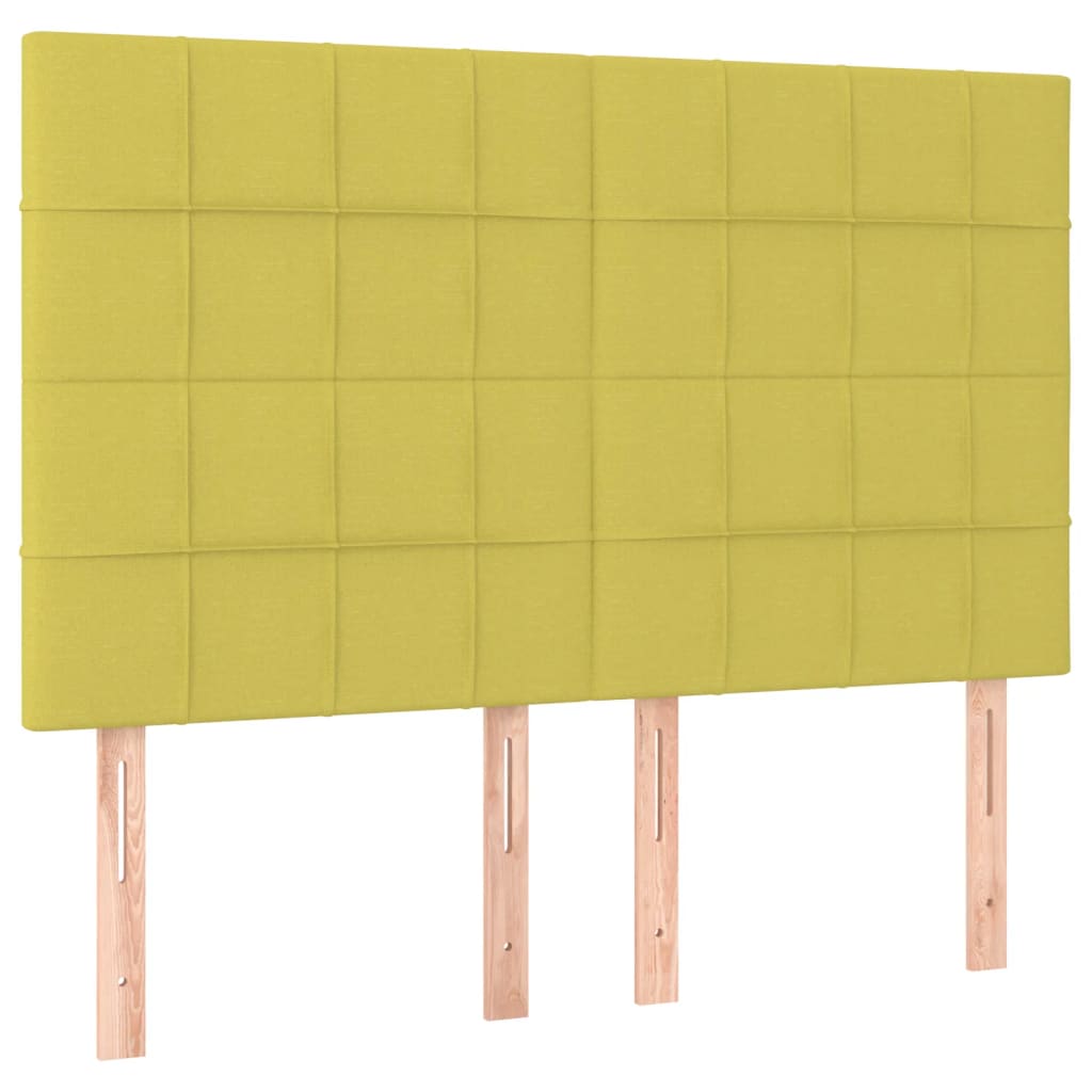 Zöld szövet rugós és LED-es ágy matraccal 140x190 cm 