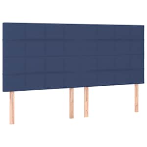 Box spring postelja z vzmetnico LED modra 160x200 cm blago - slika 7