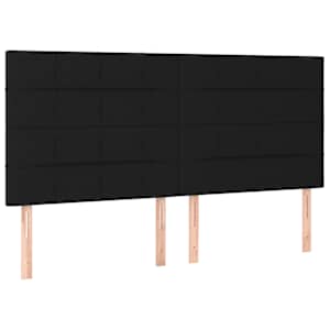 Box spring postelja z vzmetnico LED črna 180x200 cm blago - slika 7