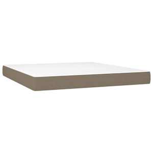 Box spring postelja z vzmetnico LED taupe 180x200 cm blago - slika 6