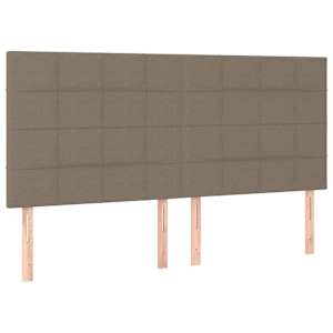 Box spring postelja z vzmetnico LED taupe 180x200 cm blago - slika 7
