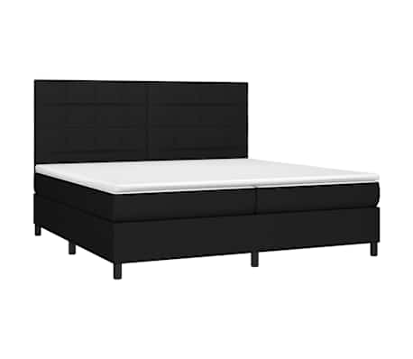 vidaXL Cama box spring c/ colch&atilde;o e LED 200x200 cm tecido preto