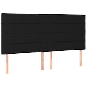 Box spring postelja z vzmetnico LED črna 200x200 cm blago - slika 7