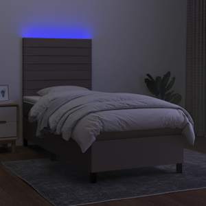 Box spring postel s matrací a LED taupe 90x190 cm textil - obrázek 4