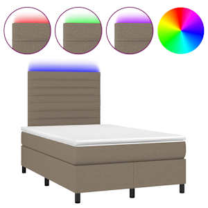 Box spring postel s matrací a LED taupe 120 x 200 cm textil - obrázek 2