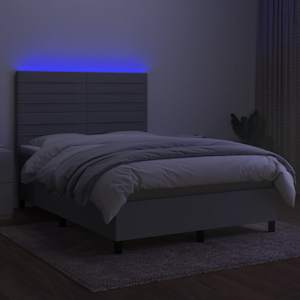 Box spring postel s matrací a LED světle šedá 140x190 cm textil - obrázek 4