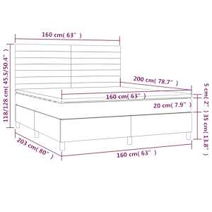 Box spring postel s matrací a LED černá 160x200 cm textil - obrázek 8