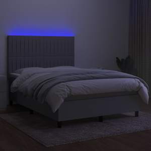 Box spring postel s matrací a LED světle šedá 140x190 cm textil - obrázek 4