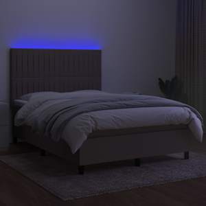 Box spring postel s matrací a LED taupe 140x190 cm textil - obrázek 4
