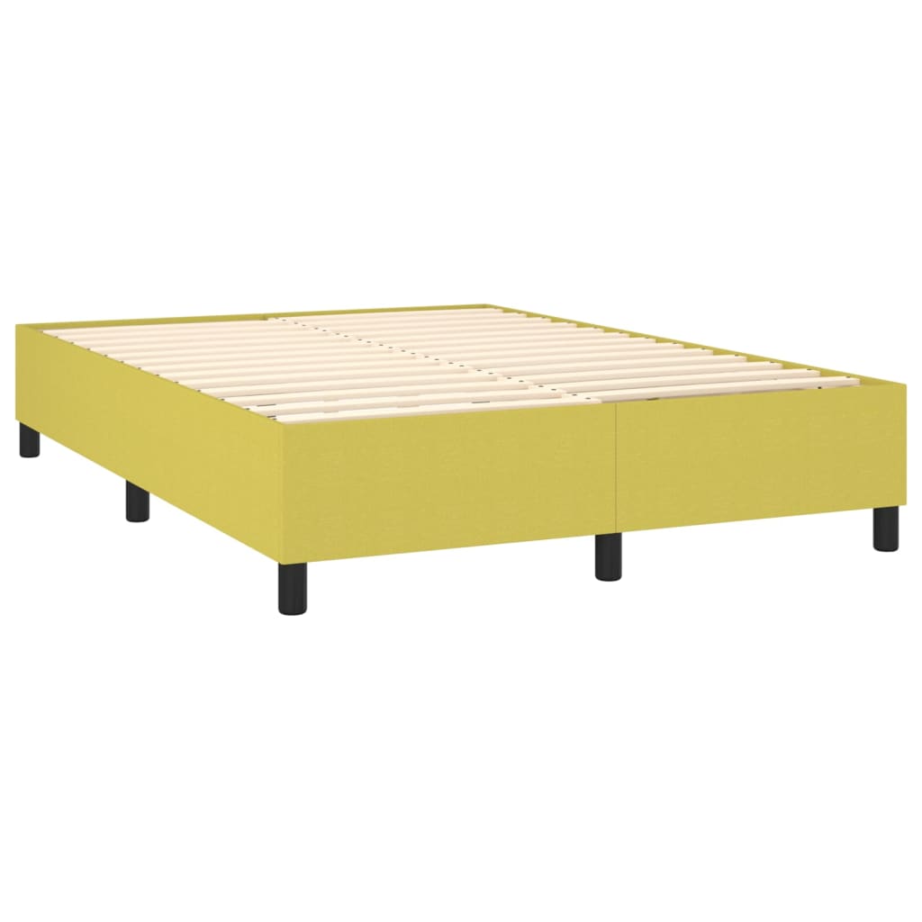 Zöld szövet rugós és LED-es ágy matraccal 140x190 cm 
