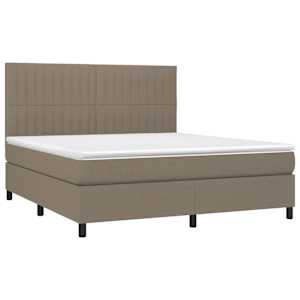 Box spring postel s matrací a LED taupe 160x200 cm textil - obrázek 3