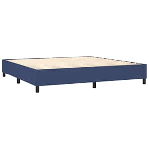 Box spring postel s matrací a LED modrá 200x200 cm textil - obrázek 5